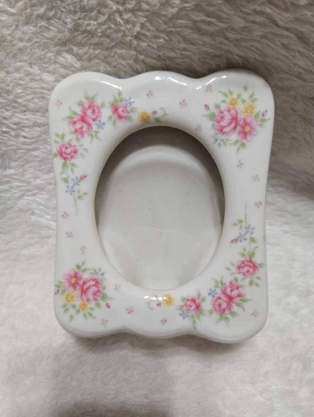 Vintage Ceramic Floral Small Japan Stamped Pictured Frame